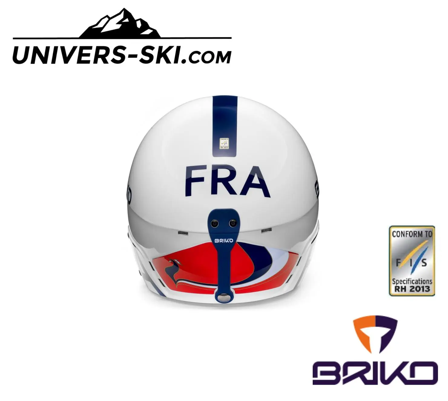 Casque De Ski Junior BRIKO Vulcano FIS 6.8 Junior FRANCE BLANC 2023 – Image 3