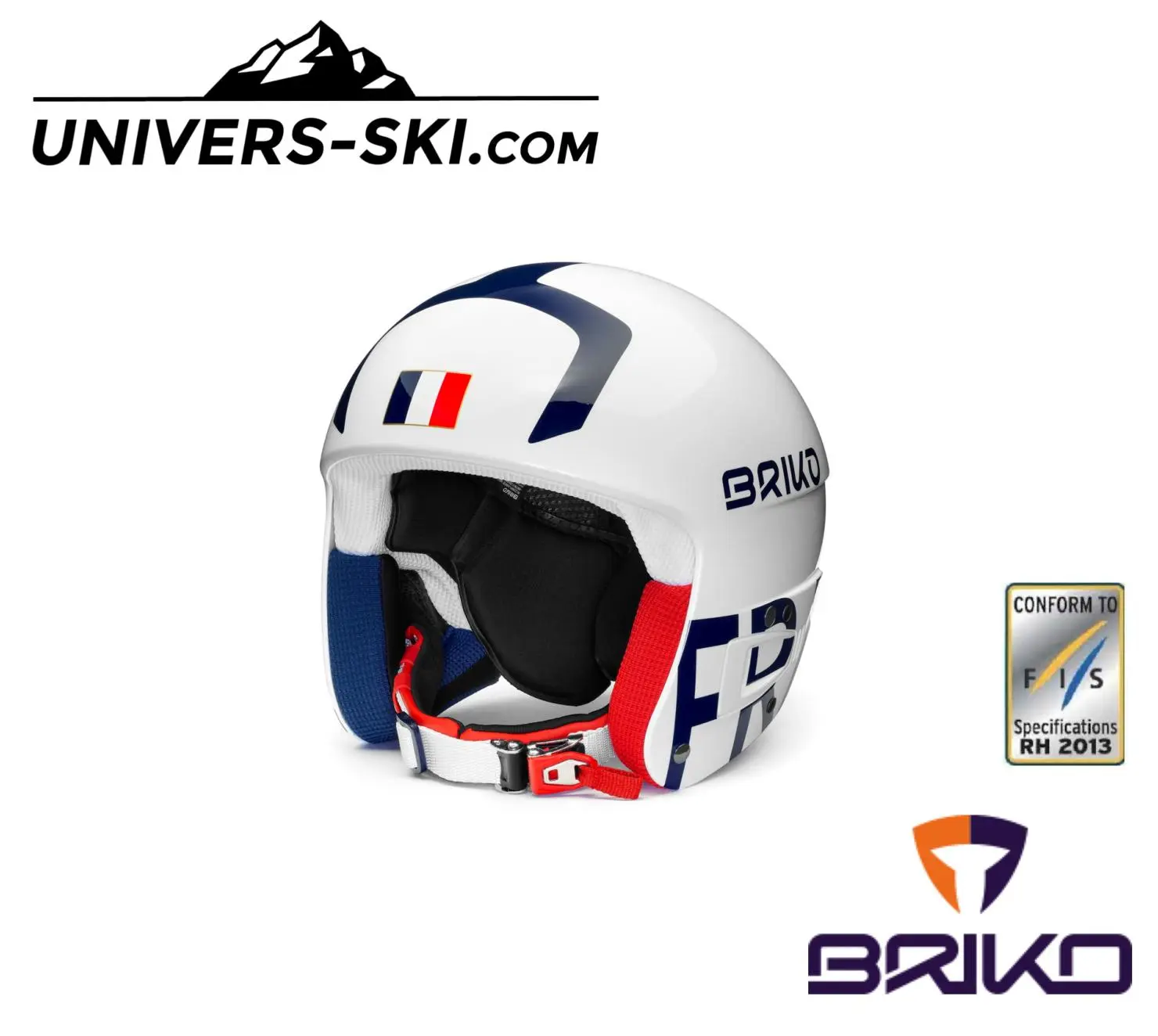 Casque De Ski Junior BRIKO Vulcano FIS 6.8 Junior FRANCE BLANC 2023