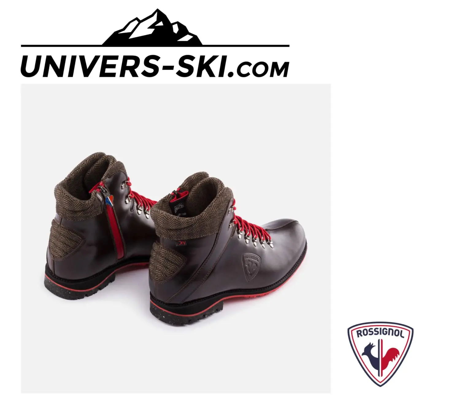 Chaussures Rossignol Homme Chamonix Cuir Marron Foncé 2023 – Image 3