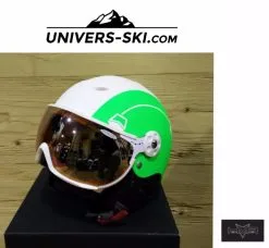 Casque Ski HMR Zero 35 Eclipse Blanc Et Vert Fluo Avec Visière