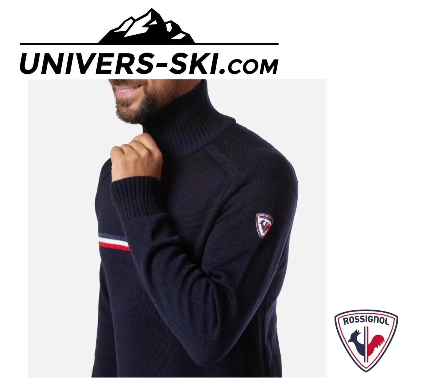 Pull ROSSIGNOL Homme Major ½ Zip Marine 2023 – Image 3