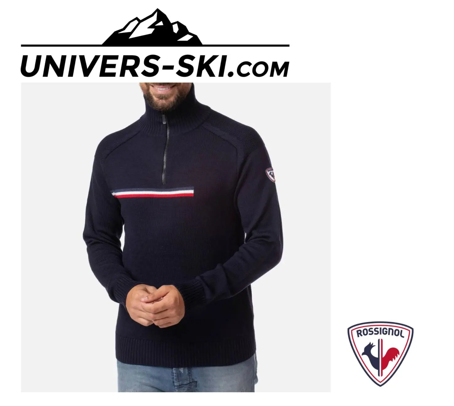 Pull ROSSIGNOL Homme Major ½ Zip Marine 2023