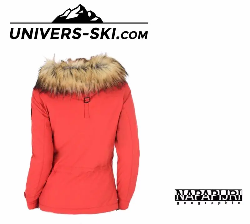 Veste NAPAPIJRI Skidoo Femme Eco Fur ORANGE Rouge 2023 â Image 2
